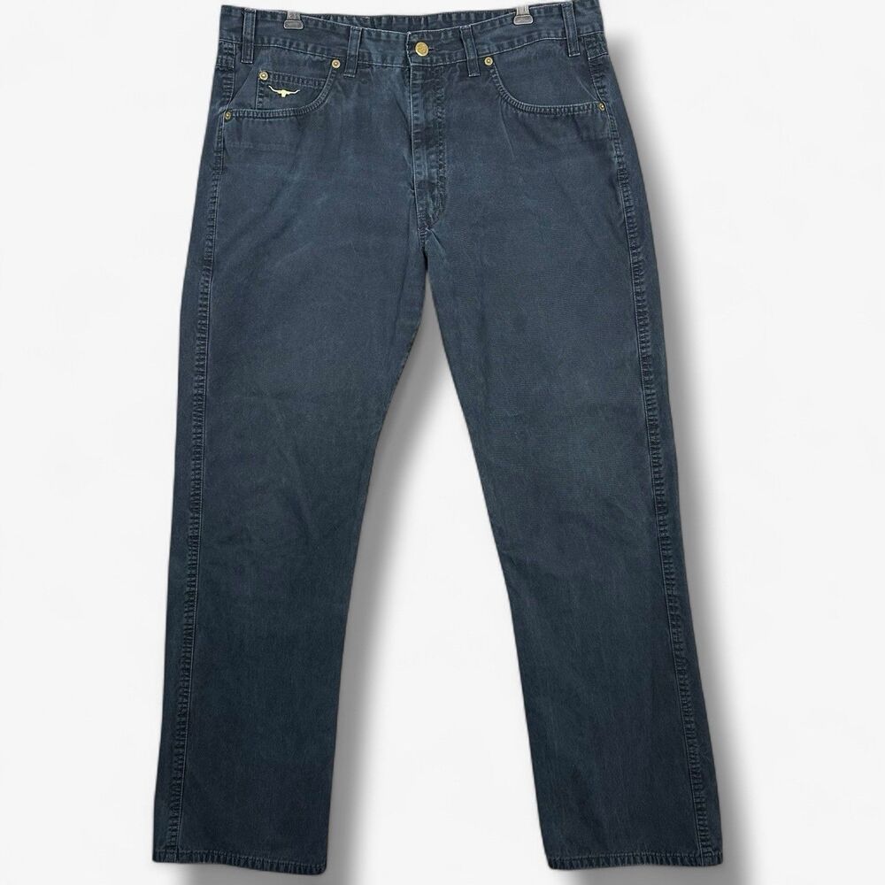 R.M. - RM Williams Pants Men 37x31 Australia Longhorn Khaki Linesman Blue